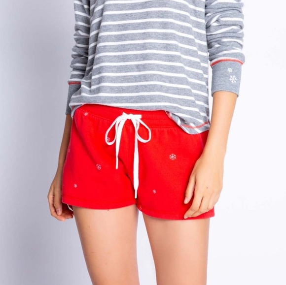 PJ Salvage Other - NOT FOR SALE‼️ P.J. Salvage Joyful Spirit Snowflake Pajama Shorts In Red Hot